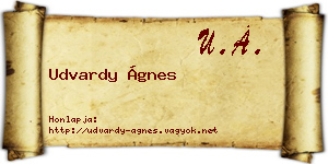 Udvardy Ágnes névjegykártya