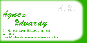 agnes udvardy business card